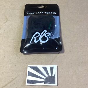 Rope Lace Supply Flat Black Green Metal Tips 72 inch